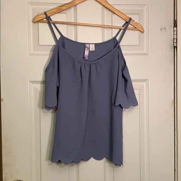 Blue off the shoulder blouse - Picture 1 of 2